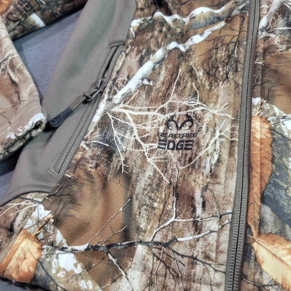 Magellan Outdoors Kid Realtree Edge Camo Waterproof Softshell Jacket XS Full Zip